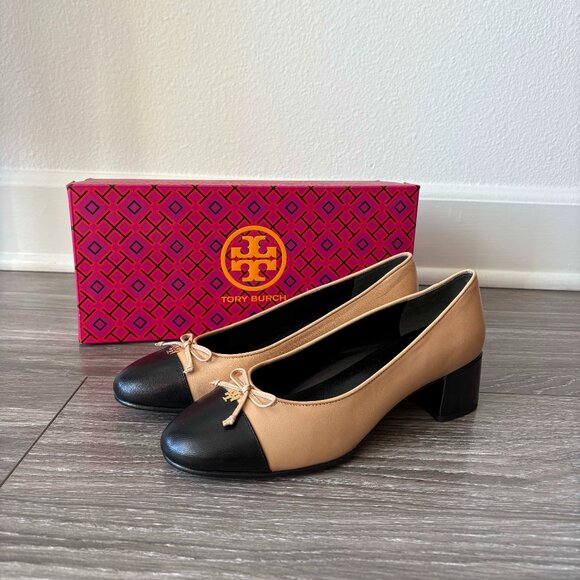 Tory Burch Cap-Toe Pumps | Neutral Beige | Size 6 | Very New Condition - Picture 1 of 7